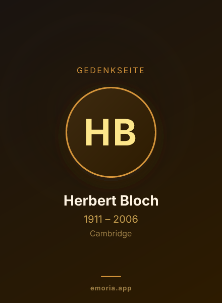Gedenkportrait von Herbert Bloch