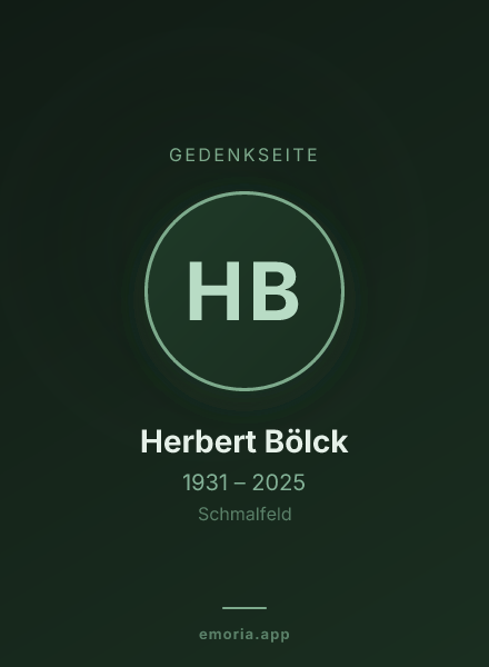 Gedenkportrait von Herbert Bölck