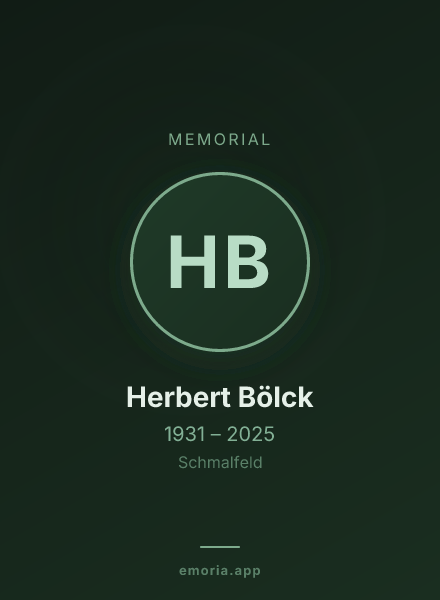 Memorial portrait of Herbert Bölck