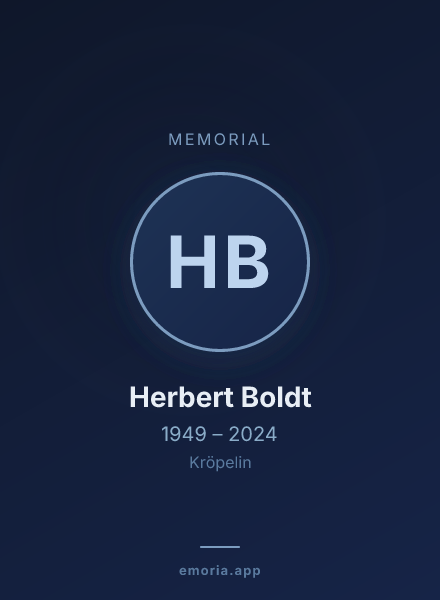 Memorial portrait of Herbert Boldt