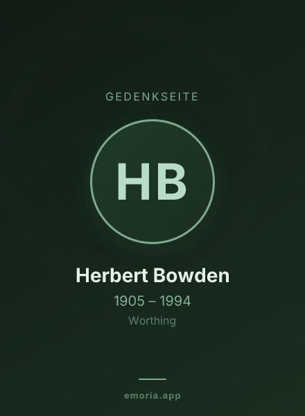 Gedenkportrait von Herbert Bowden