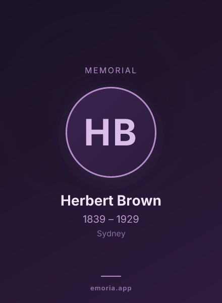 Memorial portrait of Herbert Brown