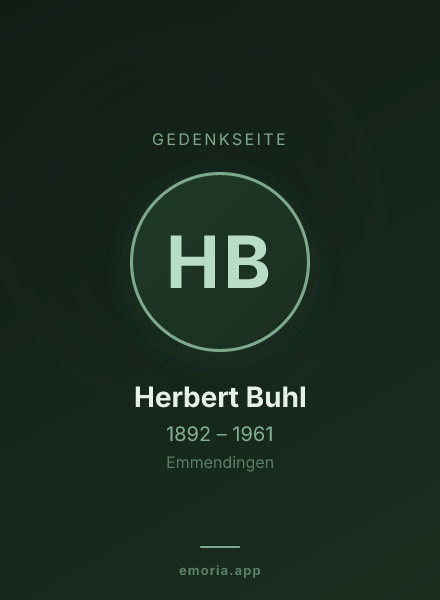 Gedenkportrait von Herbert Buhl