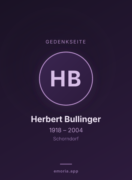 Gedenkportrait von Herbert Bullinger