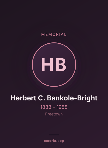 Memorial portrait of Herbert C. Bankole-Bright