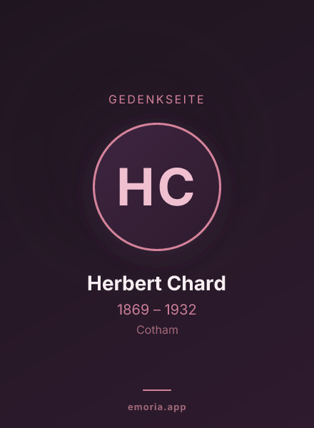 Gedenkportrait von Herbert Chard