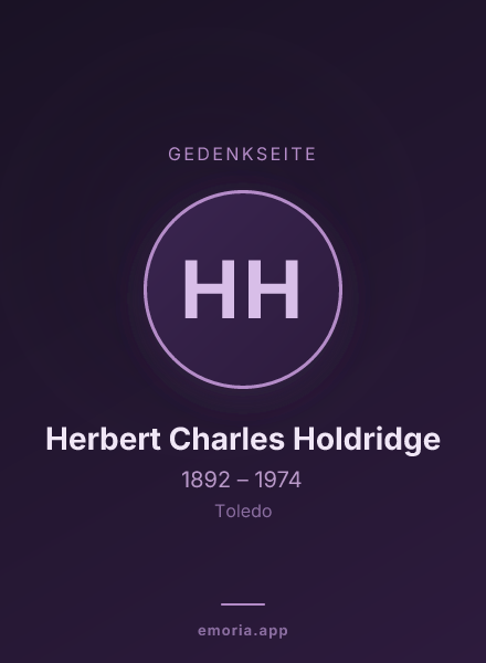Gedenkportrait von Herbert Charles Holdridge