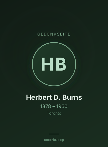 Gedenkportrait von Herbert D. Burns