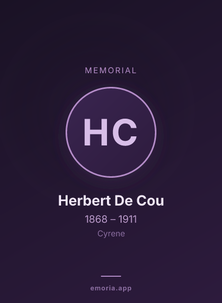 Memorial portrait of Herbert De Cou