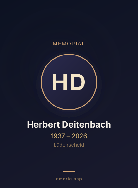 Memorial portrait of Herbert Deitenbach