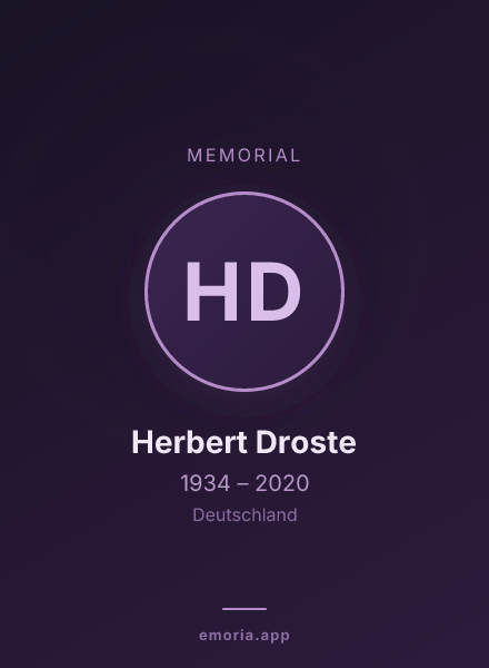 Memorial portrait of Herbert Droste