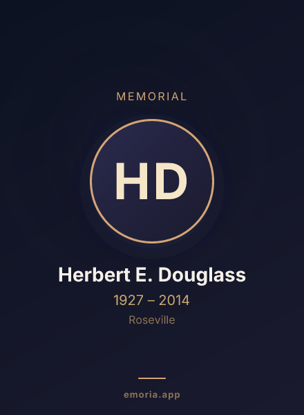 Memorial portrait of Herbert E. Douglass