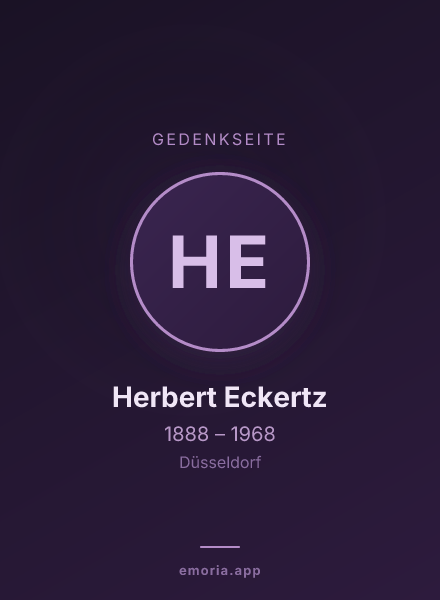 Gedenkportrait von Herbert Eckertz