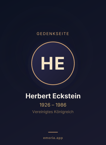 Gedenkportrait von Herbert Eckstein