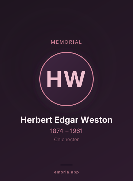Memorial portrait of Herbert Edgar Weston