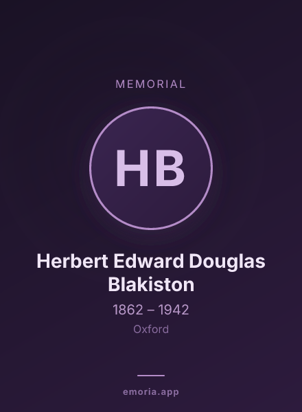 Memorial portrait of Herbert Edward Douglas Blakiston