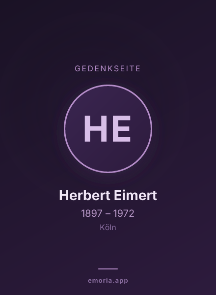 Gedenkportrait von Herbert Eimert