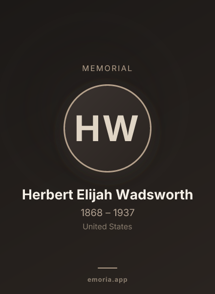 Memorial portrait of Herbert Elijah Wadsworth