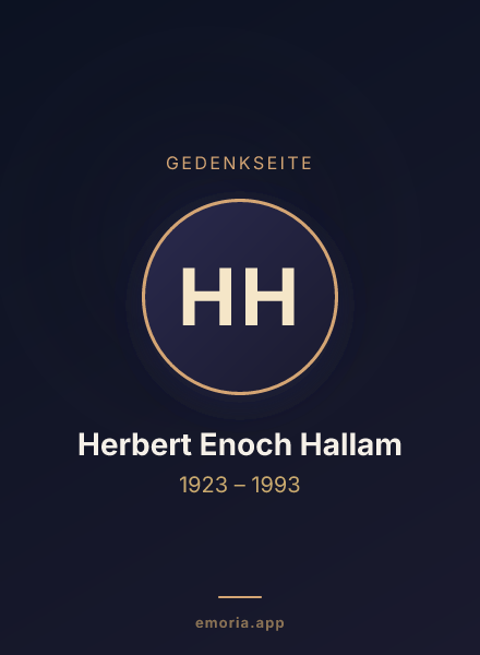 Gedenkportrait von Herbert Enoch Hallam