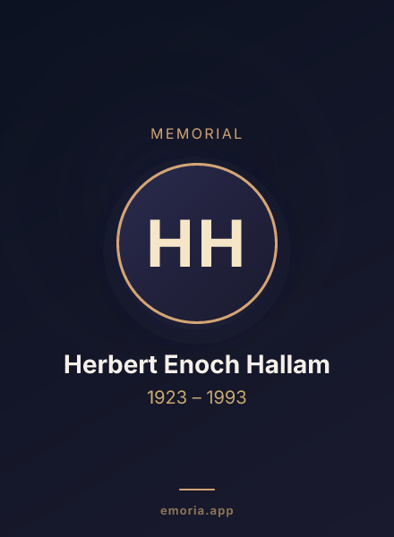 Memorial portrait of Herbert Enoch Hallam