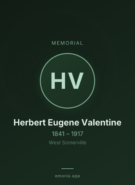 Memorial portrait of Herbert Eugene Valentine