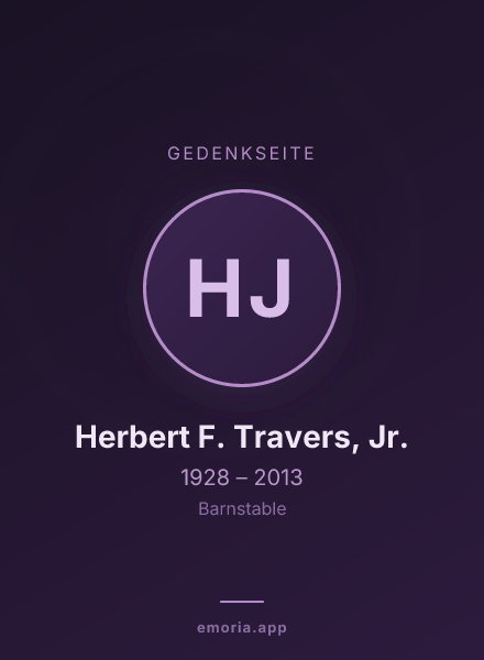 Gedenkportrait von Herbert F. Travers, Jr.