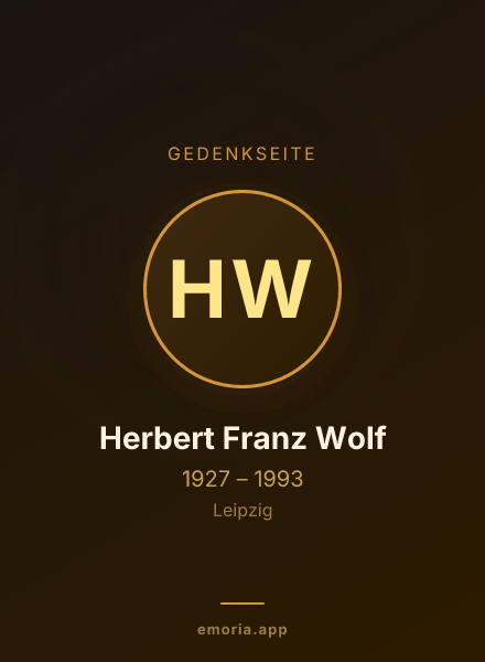 Gedenkportrait von Herbert Franz Wolf