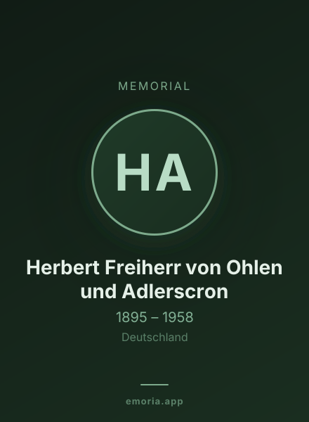 Memorial portrait of Herbert Freiherr von Ohlen und Adlerscron