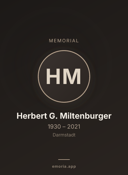 Memorial portrait of Herbert G. Miltenburger