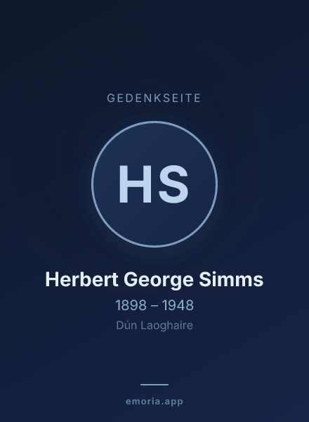 Gedenkportrait von Herbert George Simms