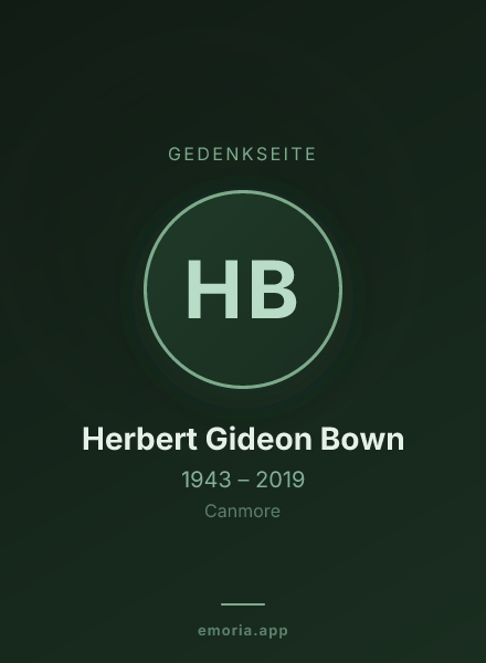 Gedenkportrait von Herbert Gideon Bown