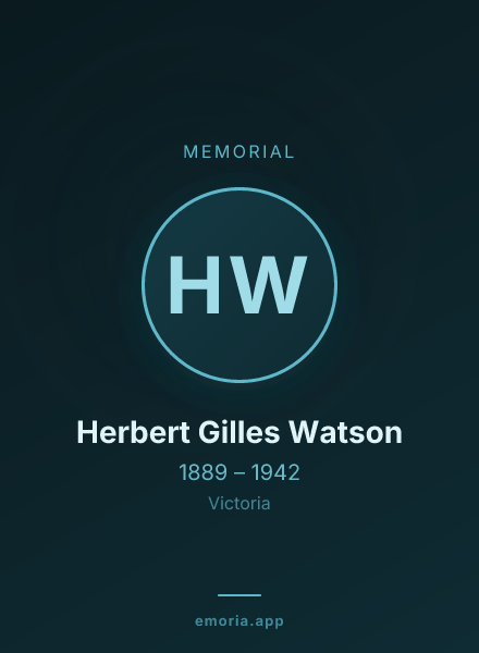 Memorial portrait of Herbert Gilles Watson