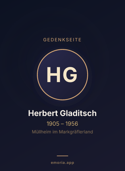 Gedenkportrait von Herbert Gladitsch