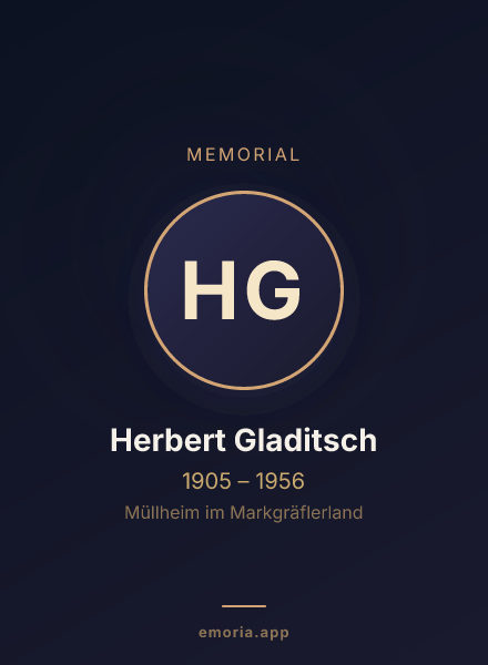 Memorial portrait of Herbert Gladitsch