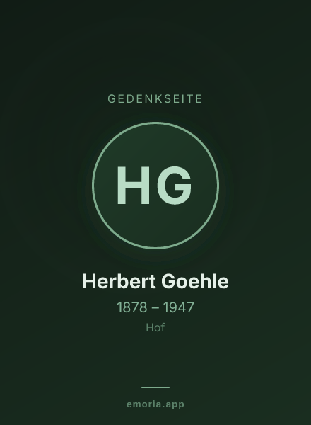 Gedenkportrait von Herbert Goehle