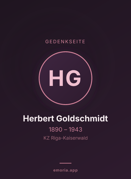 Gedenkportrait von Herbert Goldschmidt