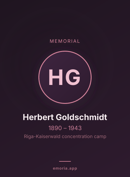 Memorial portrait of Herbert Goldschmidt