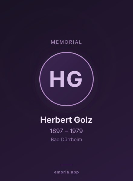 Memorial portrait of Herbert Golz