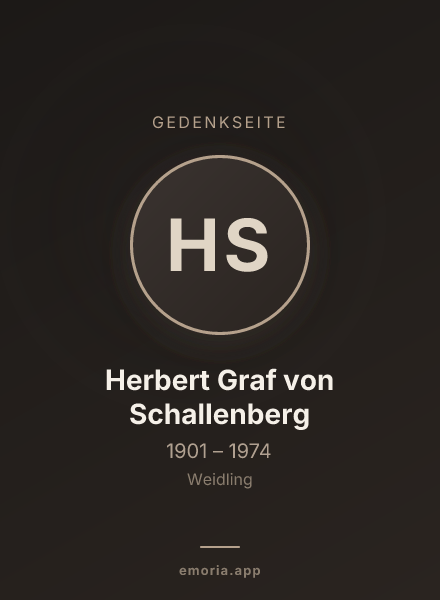 Gedenkportrait von Herbert Graf von Schallenberg