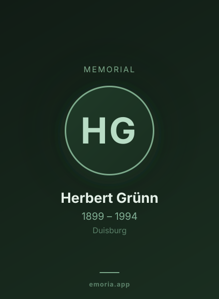 Memorial portrait of Herbert Grünn