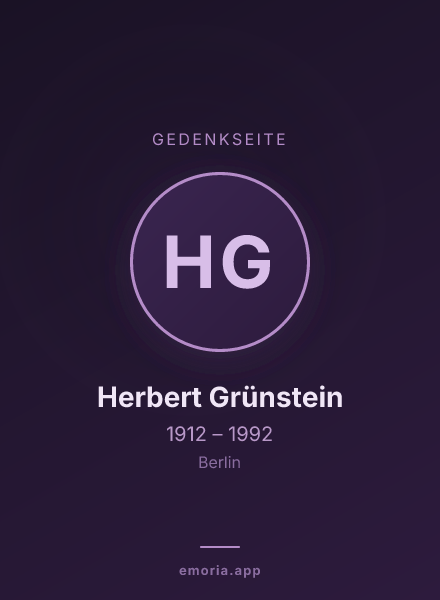 Gedenkportrait von Herbert Grünstein