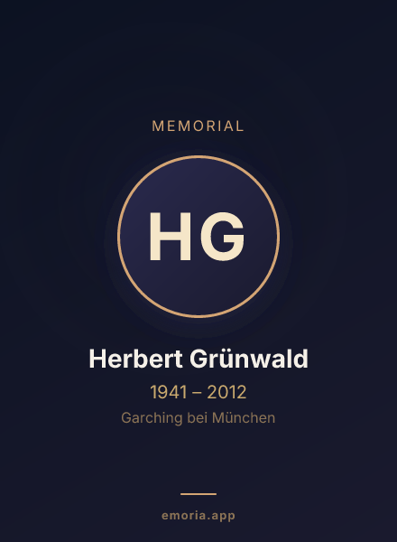 Memorial portrait of Herbert Grünwald