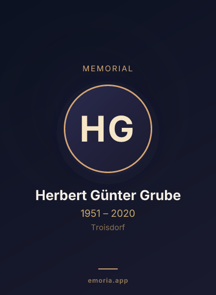Memorial portrait of Herbert Günter Grube