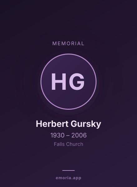 Memorial portrait of Herbert Gursky