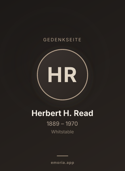 Gedenkportrait von Herbert H. Read