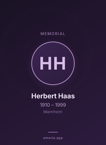 Memorial portrait of Herbert Haas