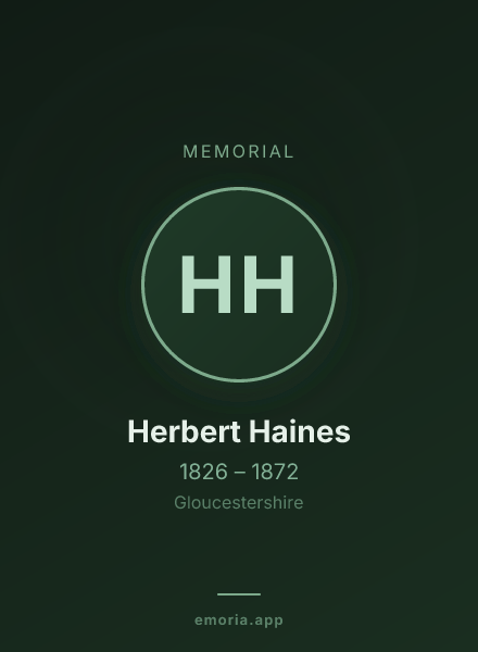 Memorial portrait of Herbert Haines