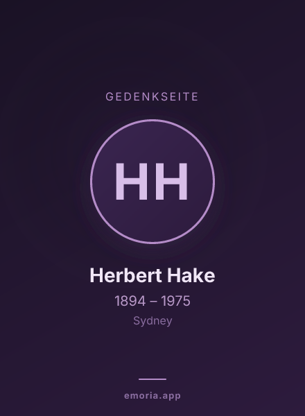 Gedenkportrait von Herbert Hake