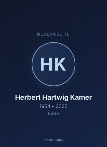 Gedenkportrait von Herbert Hartwig Kamer