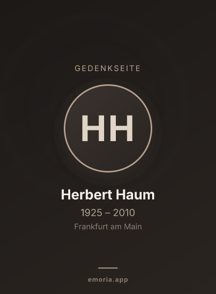 Gedenkportrait von Herbert Haum